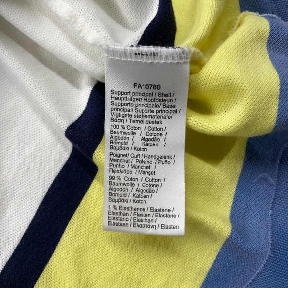 Lacoste Slim Fit XXL Polo Shirt White Blue Yellow Trim Casual Sport Activewear - Picture 6 of 8